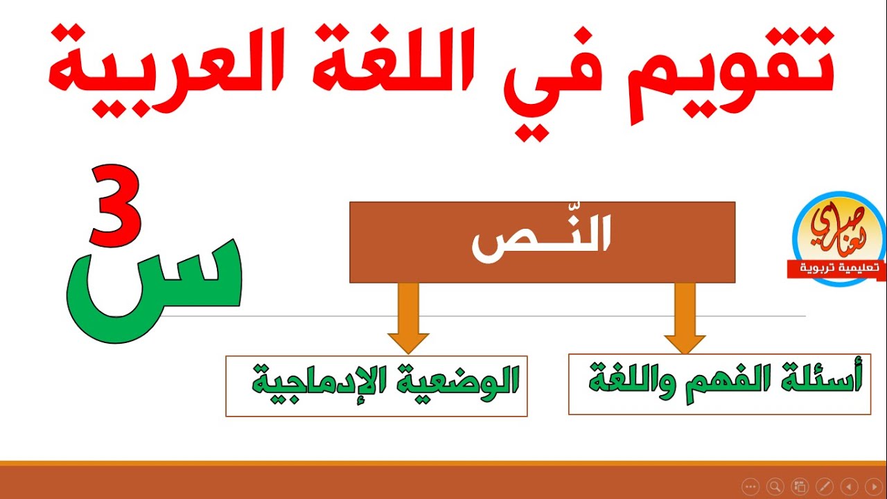 تقويم في اللغة العربية للسنة الثالثة ابتدائي