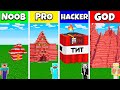 Minecraft Battle: NOOB vs PRO vs HACKER vs GOD: TNT BLOCK BASE HOUSE BUILD CHALLENGE / Animation