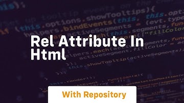 Rel attribute in html