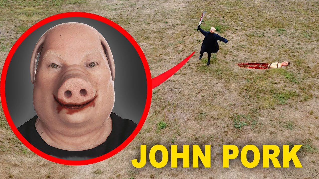 Drone catches John Pork in the Woods! We found John Pork's Cabin