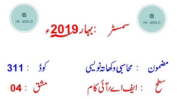 AIOU FA 311 Part 4 Solved Assignment Spring 2019