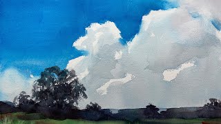 Watercolor painting of clouds #1