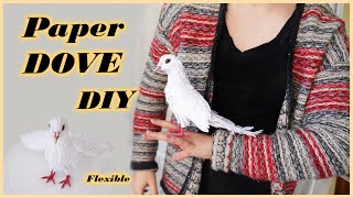 How to make a flexible paper DOVE🕊️ bird | Valentine's day crafts | Best out of waste screenshot 5