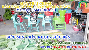 Máy thái chuối siêu mịn - Băm cỏ voi - Băm rau bèo  phi 18Cm đa năng Motor 1,5Kw dây đồng 100%