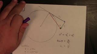 Physics: circular motion with off-center acceleration, find speed problem, 10-1-18