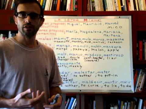 Free Spanish Lessons 240: Spanish Alphabet: M (1/2)