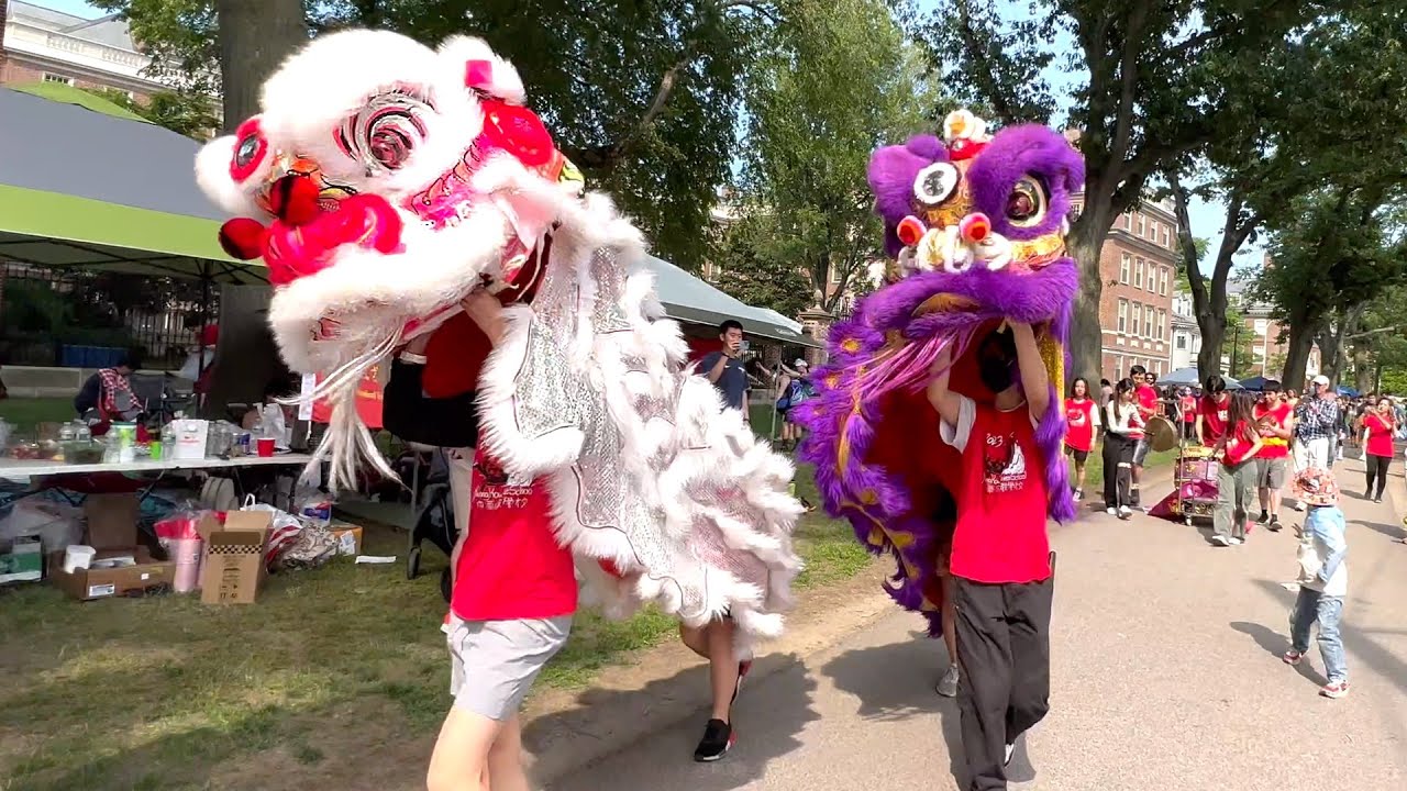 2023 Lion Dance Marching Parade Street Show with Drumming Boston Dragon Boat Festival Event