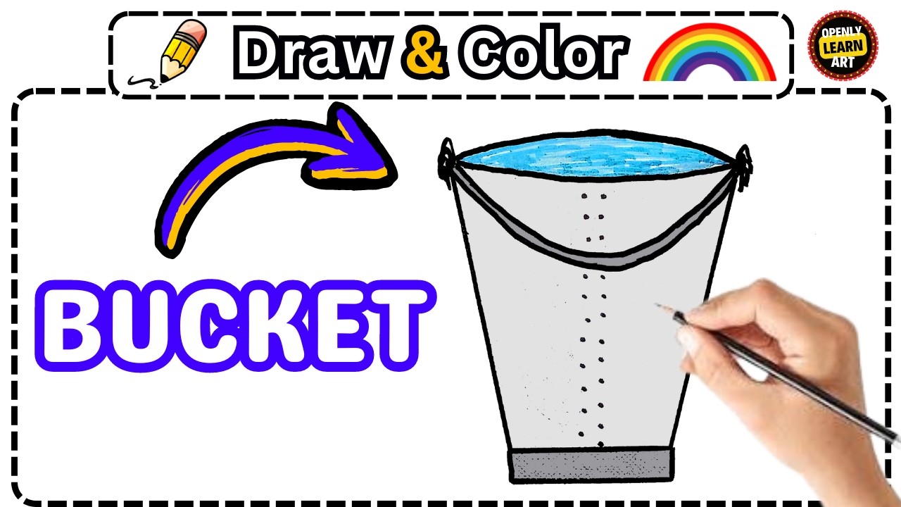 How to Draw a BUCKET for Kids & Toddlers | 🎨 Simple Beginner Drawing ...