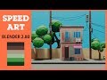Low Poly Blender 2.8 [ Speed Art ] #1 Street animation
