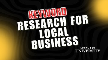 Keyword Research for Local Business | How to do Local Business Keyword Research