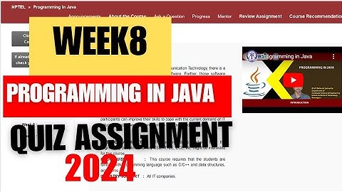 NPTEL PROGRAMMING IN JAVA WEEK8 QUIZ ASSIGNMENT SOLUTIONS 2024 | SWAYAM MARCH 2024 | IIT KHARAGPUR
