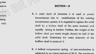 Mdu BTech Me 6th Sem Mechanical Machine Design Question Paper