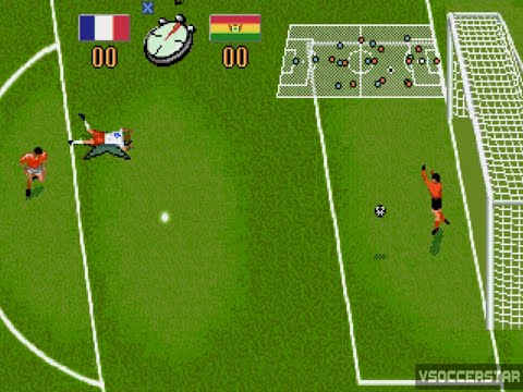 Champions World Class Soccer (GEN). Tournament 5th Match: FRANCE vs BOLIVIA