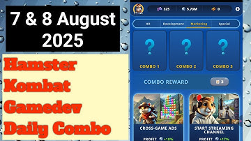 Hamster Kombat Gamedev Daily Combo 7 August | Today Hamster Kombat Daily Combo 8 August