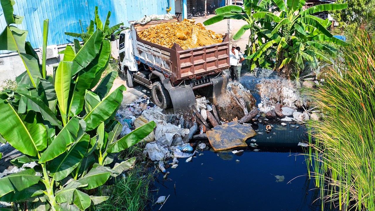 First Opening​ A Perfectly Project!! Landfill Delete Dirty Flood By Skills Dozer Pushing Stone