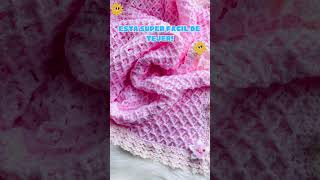 Aprende a tejer una manta o cobijita para bebé con gancho paso a paso con orilla preciosa #shorts