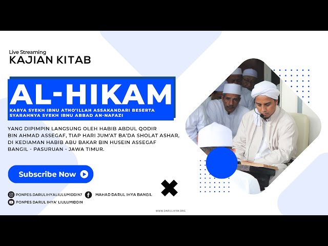 Live | Kajian umum kitab Syarah Al Hikam - Kata-Kata Membawa Corak Hati class=