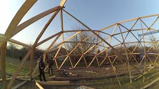 Строительство купольной теплицы. Геокупол (геосфера) 16 метров