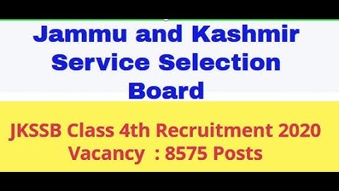 JKSSB Class IV 8575 posts || Exam Pattern || Syllabus