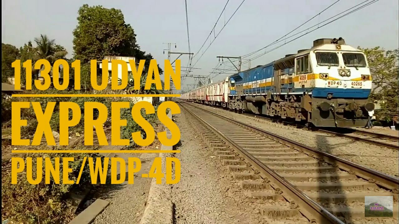 Utkrisht Rakes WDP-4D FIRST Running with Utkrisht rake / 11301 Udyan Express Pune ...