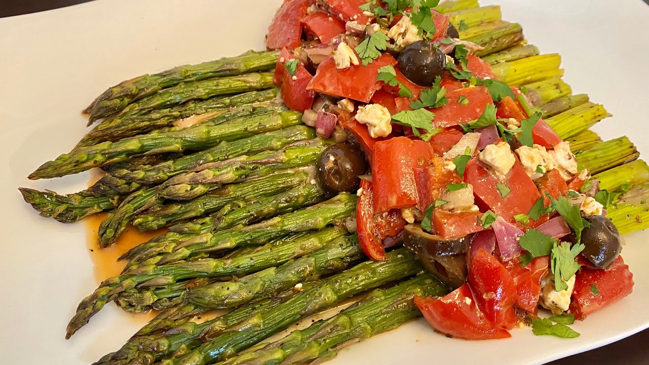 ROASTED ASPARAGUS With MARINATED RED BELL PEPPERS YouTube