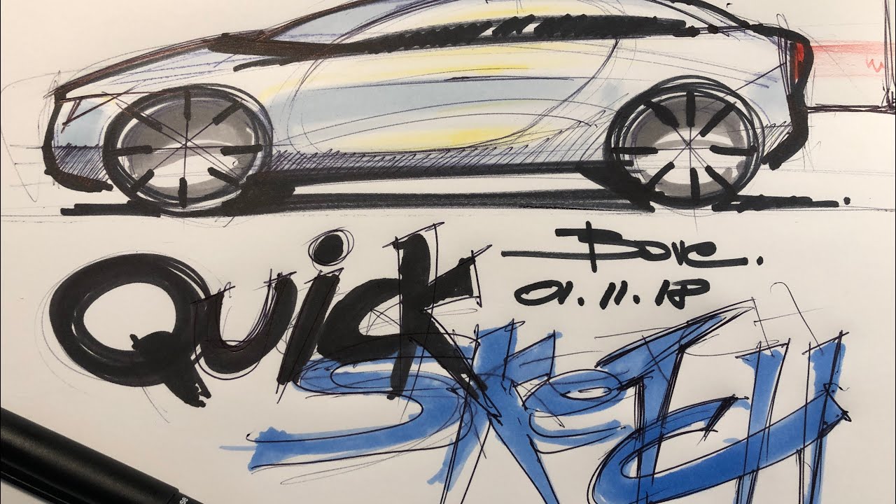 Quick Car Sketch Tutorial step by step - Luciano Bove - YouTube