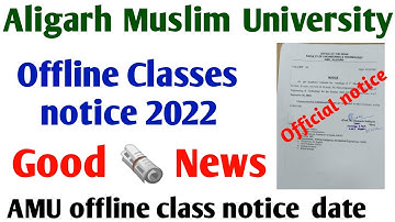 AMU offline class notice 2022 official