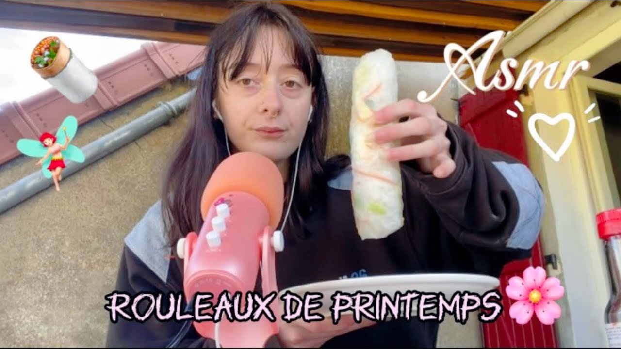 🧚🏻‍♀️ASMR: Dégustation rouleau de printemps 🌸