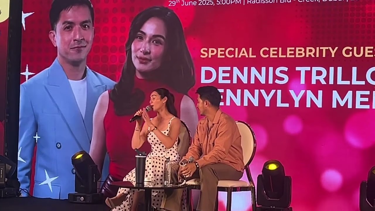 Dennis Trillo and Jennylen Mercado talking about business @ Global Filipino Summit Dubai