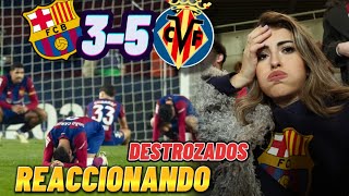 HINCHA DEL BARÇA REACCIONANDO AL BARÇA 3-5 VILLARREAL EN MONTJUIC 😭 DESTROZADOS ❤️‍🩹😭 XAVI SE VA