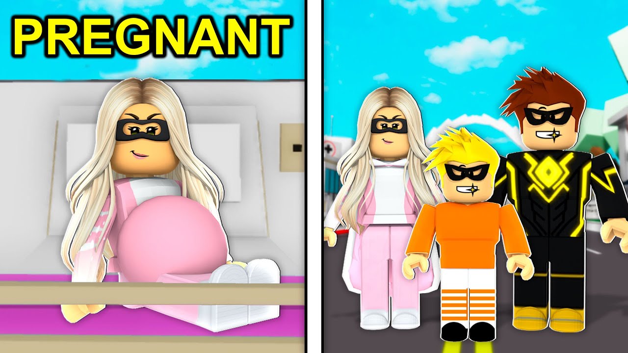 My Wife was a Pregnant Superhero in Roblox BROOKHAVEN RP!! 