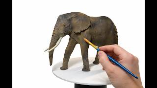I sculpted a realistic African Elephant out of clay (Loxodonta africana)