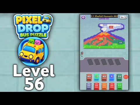 Pixel drop: bus puzzle level 56 solution | all parts gameplay