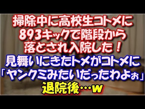 【スカッとする話】 掃除中に高校生コトメに893キックで階段から落とされ入院した。見舞いにきたトメがコトメに「ヤンクミみたいだったわよぉ」退院後…ｗ スカッと修羅場ラバンダ