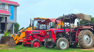 Tractor Power Test Loading Red Mud in Trolley | Mahindra 575 | Eicher 480 | Kubota Specs with JCB