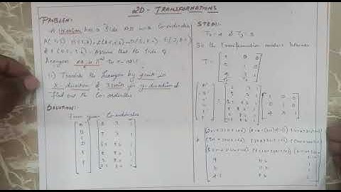 CADM 2D TRANSFORMATIONS PROBLEM by Sathish sir