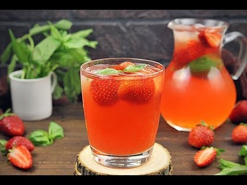 Клубничный лимонад с базиликом от этого напитка никто не сможет устоять!