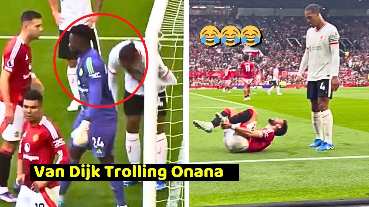Moment Van Dijk's Trolling Onana at Manchester United Vs Liverpool 0-3