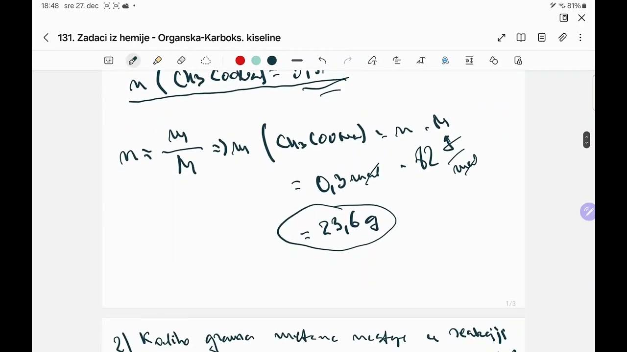 131. Zadaci iz hemije - Organska hemija - Karboksilne kiseline 4. deo ...
