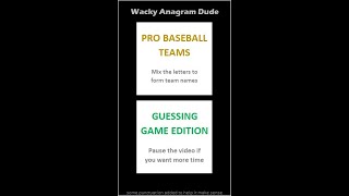 Guessing Game: Pro Baseball Teams #Anagrams #Baseball #OpeningDay