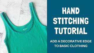How to Sew a Blanket Stitch on Clothing | Easy Hand Sewing Tutorial @HomemadeEmilyJane