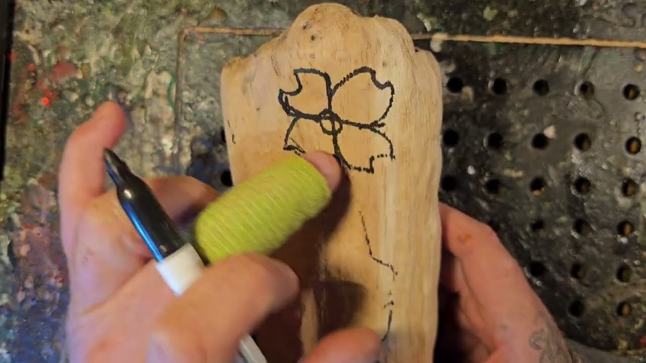 Trapped green man in free wood from the beach.  #1