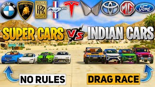 GTA 5: Indian SUV Cars Vs Super SUV Cars 🔥 NO RULES! 😱 DRAG RACE CHALLENGE | GTA 5 MODS!