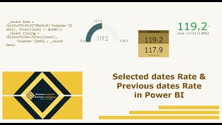 advanced dax | selected date rate & previous date rate | power bi