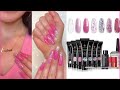 Saviland Pink Polygel Kit + Yafeini Jewlery Review | Easy Glitter Tip Polygel Colorblock Nail Design