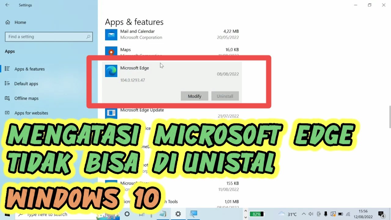 Cara Unistall / Menghapus Microsoft Edge di Windows 10 - YouTube