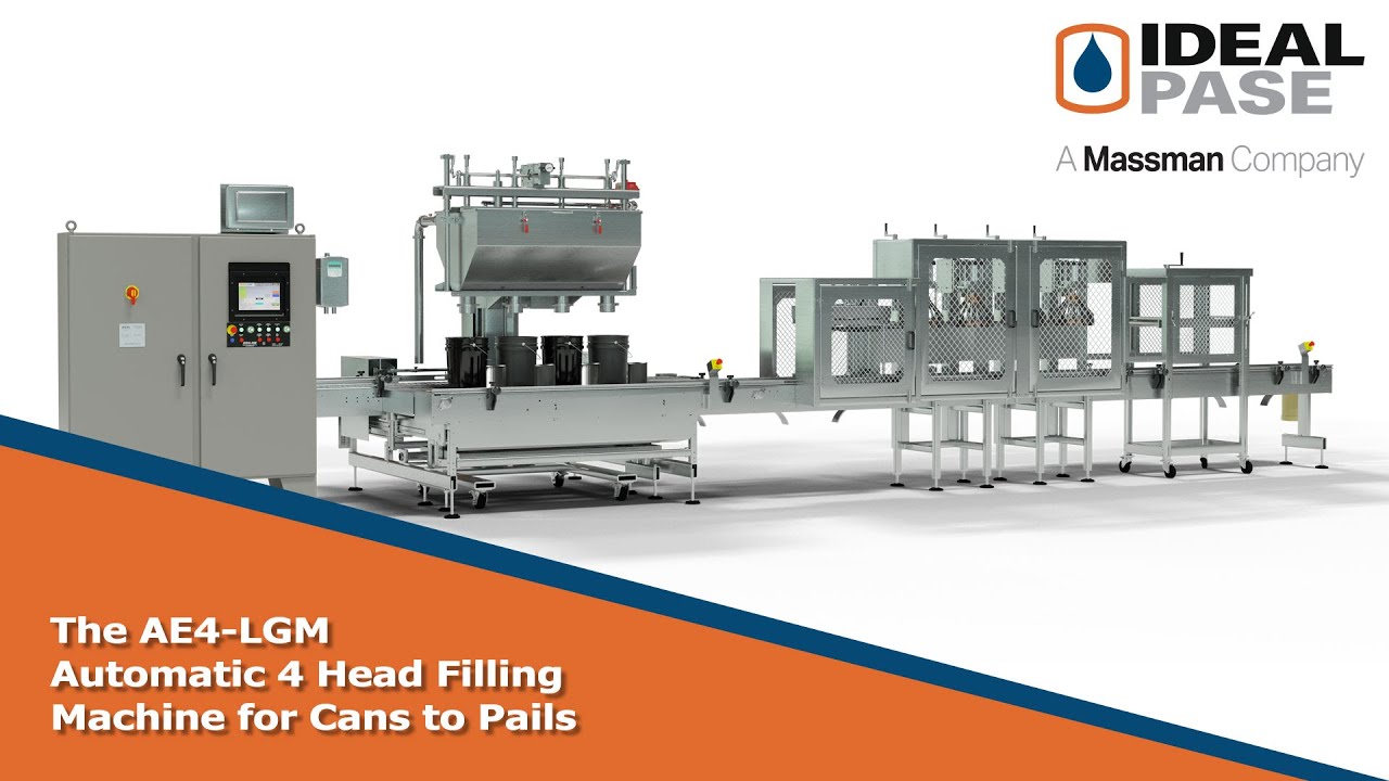 The Ideal Pase AE4-LGM Automatic Liquid Filling Machine for Cans to Pails