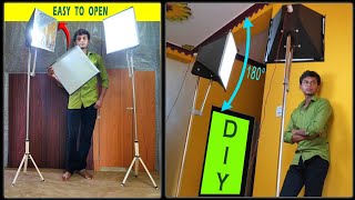 DIY : How To Make Softbox Light & Stand At Home | How To Make Light For YouTube Video ||