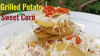 Spicy grilled potato with sweet corn