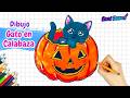 Cómo dibujar GATO EN CALABAZA - Dibujos paso a paso fáciles ????????✨